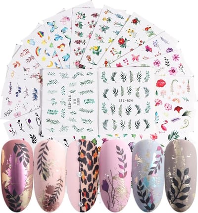 68 Stuks Nagelstickers – Nail Art Stickers – Glamour Nagels – Glitters – Stijlvol – Manicure – Decoratie – Trendy Designs – Nagelversiering – Speciale Gelegenheden – Gemakkelijk aan te brengen