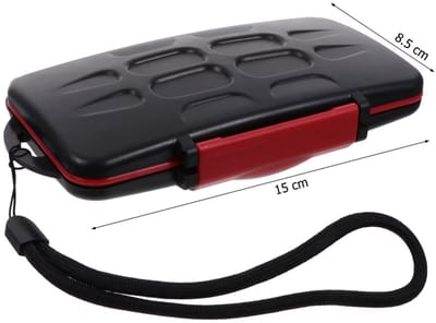Actie4you® - Waterdichte Geheugenkaarthouder – SD Kaart Houder voor 12 SD & 12 Micro SD Kaarten – Siliconen Afdichting – Stofdichte & Schokbestendige Opbergetui – Ideaal voor Camera Drone & GoPro - zwart Rood - Supersterk