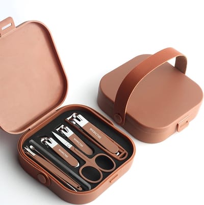 5-delige Manicureset voor Nagelverzorging, Professioneel Gereedschap voor Mannen en Vrouwen, Perfect Cadeau voor Vrienden en Ouders, Bruin