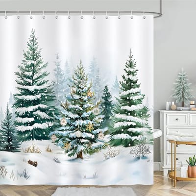Bonhause Douchegordijn voor in de badkamer, 180 x 180 cm, schimmelwerend, waterdicht, polyester, wasbaar, met 12 haken