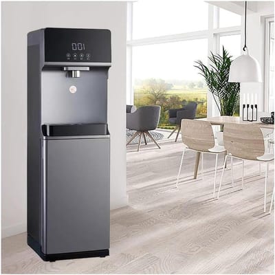 Waterkoelerdispenser - Waterdispenser Warm Koud - Direct Water Tappen - Onmiddellijke Verwarming 3 Sec - 31x33x102cm - Donkergrijs