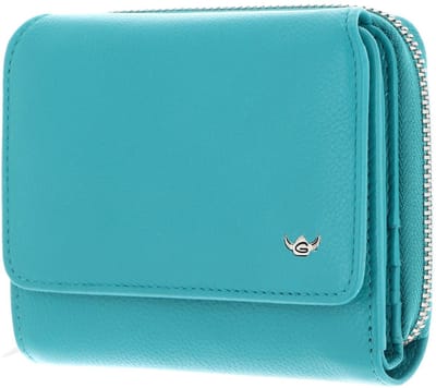 Golden Head Leren portemonnee Madrid RFID Protect RV-Börse 3316 Türkis turquoise