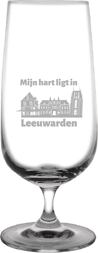 Gegraveerde bierglas op voet 41cl Leeuwarden