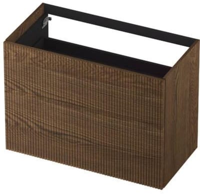 INK - Onderkast 2 Laden Push To Open Verticaal Gefreesd Bestaande Uit: - 900x450x650 Mm - Massief Eiken Chocolate