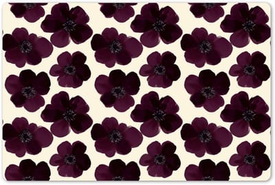 Placemats 45x30 cm - Placemat kunststof - 1 stuk - Bloemen - Aquarel - Paars - Borden onderleggers - Decoratie voor op tafel - Keuken tafeldecoratie accessoires - Vinyl onderlegger - Tafelversiering