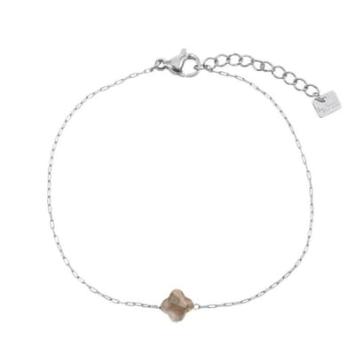 By Jam - clover - armband - stainless steel - kadotip - zilver
