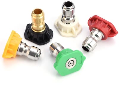 Dailygoods- Hogedrukspuit Nozzle Set - 5 Stuks Diverse Stralingshoeken - Snelle Aansluiting - Vervangbare Nozzles - Geschikt tot 4000 PSI - Messing Nozzles - Hogedrukspuit Tips