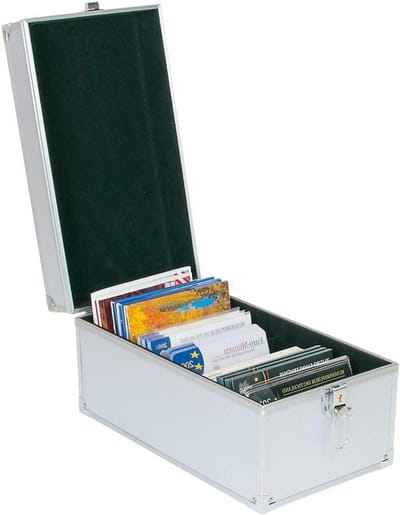 Verzamelkoffer Aluminium - Opbergkoffer Munten - Veilig Collecties - 6 Vaste Vakken - 170x180mm Objecten - Zwart
