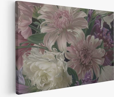 Saammp Muurcirkel Hout - Vintage - Natuur - Bloemen - Ø 90 - Wandcirkel - Wanddecoratie Cirkel - Muurdecoratie Woonkamer - Kantoor Decoratie