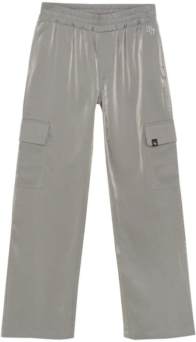 Indian Blue Jeans Wide Shiny Cargo Pants Broeken Meisjes - Zilver - Maat 152