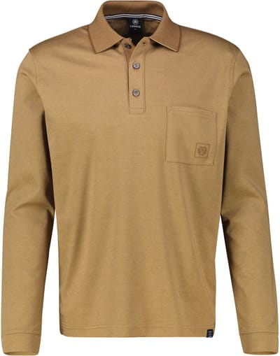Lerros Polo Lange mouw Kleur Light Coffee maat XXXL