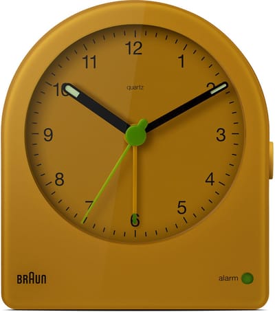 Braun BC22Y - Wekker - Analoog - Halfrond - Alarm - Stil uurwerk - Geel