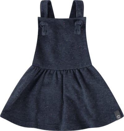 Your Wishes Multi Fleck Blue Dungaree Dress - Jurk - Blauw - Meisjes - Maat: 50/56