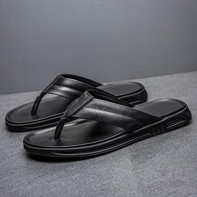 Hoge Kwaliteit Herenschoenen Casual Echt Leer Slippers Mannelijk Zomer Luxe Slippers Mode Strand Slippers Elegante Slipper 41