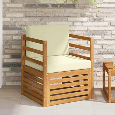 vidaXL - Buiten - bank - set - Massief - Acacia - Hout - en - Polyester