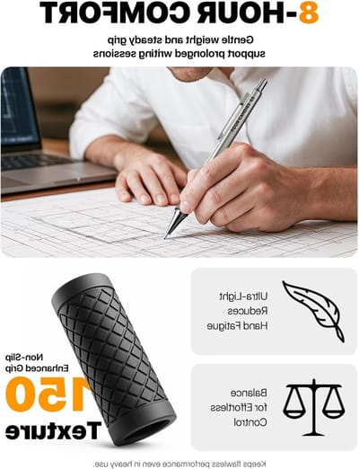 Set van 3 Mechanische Potloden 0.5 mm met 360 HB Vullingen, Gum en Etui - Ideaal voor Schrijven en Tekenen door Ingenieurs