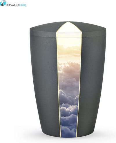 Urn antraciet fluweel wolken - bio