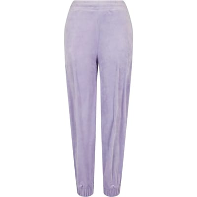 Urban Classics - High Waist Ballon Velvet Dames joggingbroek - S - Paars
