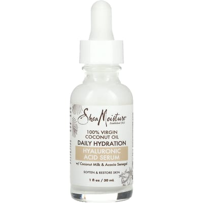 SheaMoisture, 100% Virgin Kokosolie, Dagelijkse Hydratatie Hyaluronzuur Serum, 1 fl oz (30 ml) white