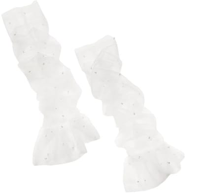 Dailygoods- Parelhandschoenen 62,5 cm - Vingerloze Handschoenen - Afneembare Mouwen - Transparante Handschoenen - Lange Kanten Handschoenen - Nylon Materiaal