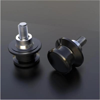 Motorfiets Bobbins - Swingarm Spools - Motor Onderhoud - CNC Aluminium - Standaard Maat - Zwart