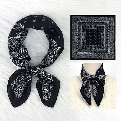 Dames Sjaal - Sjaals - Stola - Vierkante doek - Elegant Stijlvol Dames haar sjaal - Satijn zijde - Hals sjaaltje - Sjaaltje Satijn - Neksjaaltje - Omslagdoek Modesjaals - Neksjaal - Dames Halsdoek -Dame -55，70*70CM