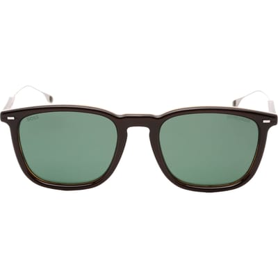 Hugo Boss Bruin Gestreept Montuur Bruine Lens Zonnebril