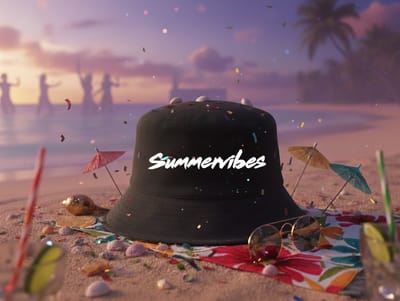 Summervibes Bucket Hat | Black | Maat XL