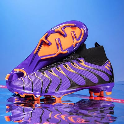 Chaussures de Football pour Hommes Match Entraînement Sportif Crampons Longs FG/TF Crampons pour Garçons Chaussures de Football Extérieur Antidérapantes Futsal Intérieur Confortables 42