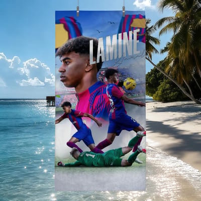 Voetbalster L-lamine Y-yamal Handdoek Sneldrogende Strandhanddoeken Zijn Geschikt Voor Zwembaden Kamperen Yoga En De Sportschool W45*H90(CM)