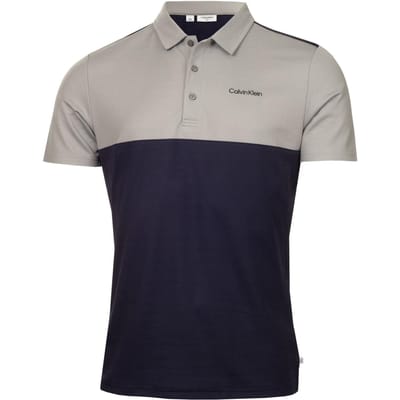 Calvin Klein Polo met kraag en borduursel voor heren (Marine / Zilver)