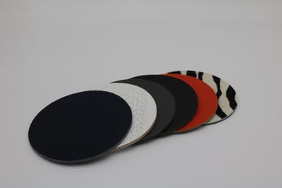 Muller & Sons Leren onderzetters - diverse prints - 6 stuks - Cadeauset