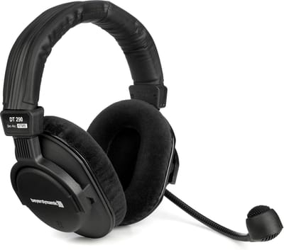Microfoon Headset - Studio Koptelefoon - Uitzendtoepassingen - Hypercardioïde Microfoon - 250 Ohm - Zwart