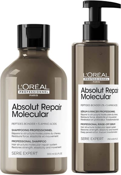 L`Oreal Professionel - Absolut Repair Molecular Set - Beschadigd Haar Pakket - Shampoo + Rinse Off Serum - Serie Expert Gift Set