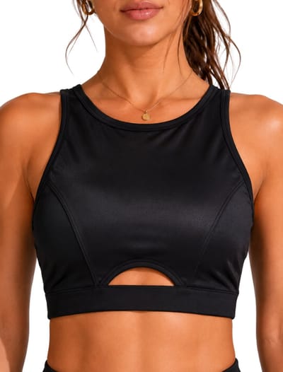 SparkNine Flexfit stijlvolle sport-bh dames - elastische top - S - zwart - ademend - stijlvol design - zacht materiaal - uitneembare pads - elastische band
