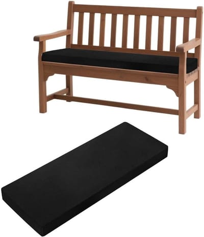 (Alleen stoelkussen) Bankkussen voor buiten/binnen, 170 x 55 x 5 cm, antislip, tuinzitkussen voor terras, keuken, eetkamer, schommel - zwart, perfect voor 1-4 zitbanken, comfortabel en