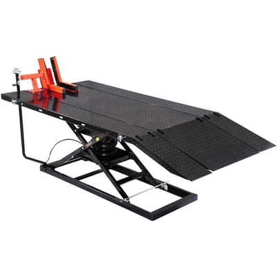 Motorfietskrik Lift 1500lb Pneumatische Motorfietsstandaard Verwijderbare Werkbank