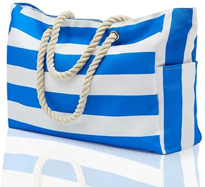 Livano Strandtas - Ibiza - Tas - Tote Bag - Shopper - Koningsblauw - Met Rits
