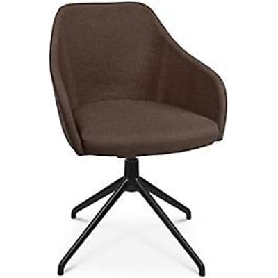 Conferentiestoel Topstar Sitness Life 2.1, draaibaar/zitting in hoogte verstelbaar, armleuningen, B 350-480 x D 460 x H 460-490 mm, 4-poots onderstel, aluminium zwart mat & stof, d.bruin