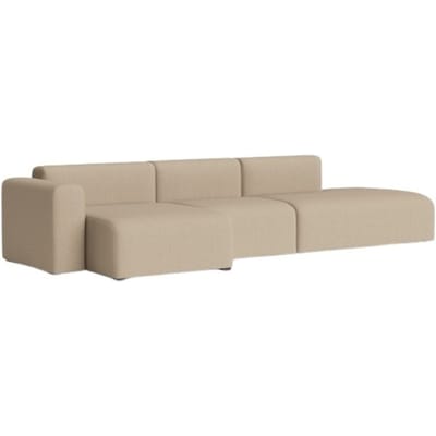 HAY Mags 3-zitsbank combinatie 4 links lage armleuning - HAYMagliaWarmGrey
