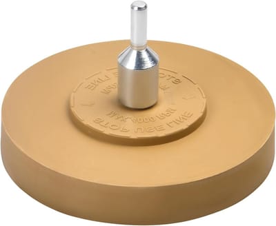 Stickerverwijderaar met adapter voor boormachine - rubberen gum voor folie en lijm op voertuigen - Ø 100 mm - Auto en Motorfiets - Inclusief Keywords