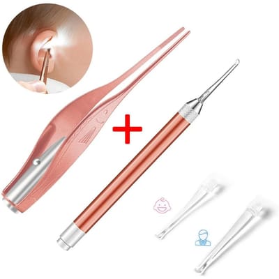 Baby Oorschoonmaaklepel met LED-licht Visuele Oorsmeer Verwijderaar Veilige Curette Prikker voor Kinderen Kinderen Oor Neus Hygiëne Tool