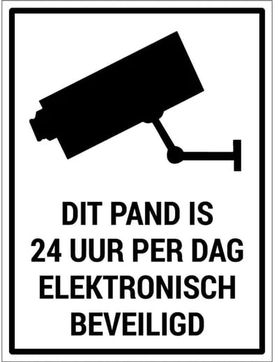 Elektronisch beveiligd camerabewaking bord | gecoat dibond materiaal | 60 x 45 cm