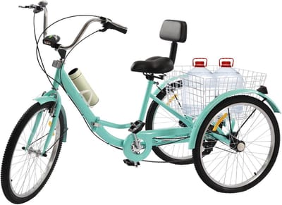 Vouwfiets Driewieler - Comfortabele Fiets - Ontspannen Ritjes - Opvouwbaar Ontwerp - 24 Inch Wielen - Groen