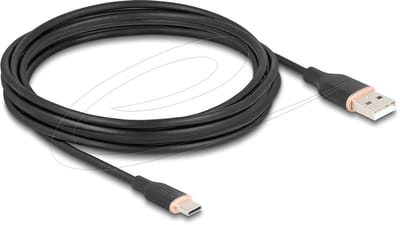 Delock USB 2.0 Cable USB Type-A male to USB Type-C™ male 4 m black Silicone