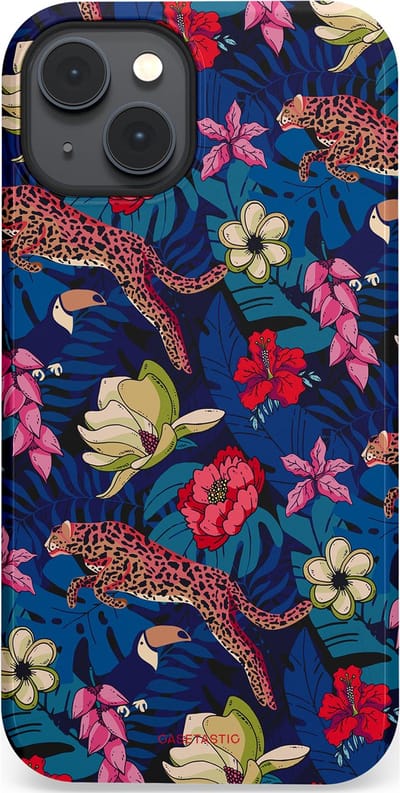 Casetastic Hoesje Geschikt voor Apple iPhone 14 Plus Magsafe - Stijlvolle Beschermende Duo-layer Case - Jungle parade