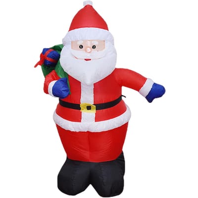 Lumières Gonflables de Noël Père Noël Boîte Cadeau Gonflable avec Blanc Chaud Lumineux pour Cour Vacances Intérieur white