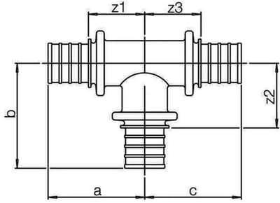 REHAU T-stuk 25 x 2,3 - 25 x 2,3 - 25 x 2,3, 12535291002