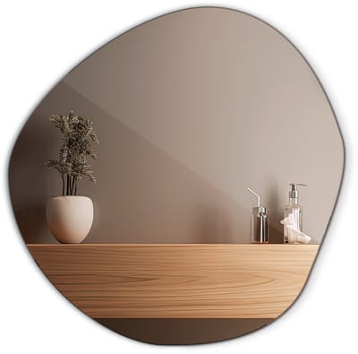Tulup Spiegel - Asymmetrische Spiegel - 47 cm x 48 cm - Spiegel Asymmetrisch - Spiegel Voor de Woonkamer - Spiegel Onregelmatig - Spiegel Met Onregelmatige Vorm - Moderne Wandspiegel