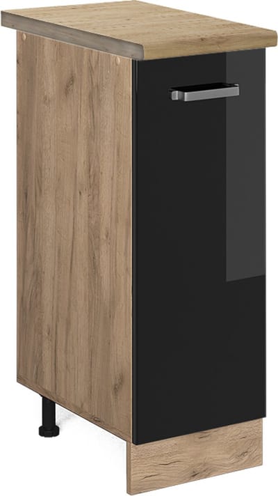 Vicco R-Line Apotheekkast – 30 cm, WB Eik Zwart hoogglans